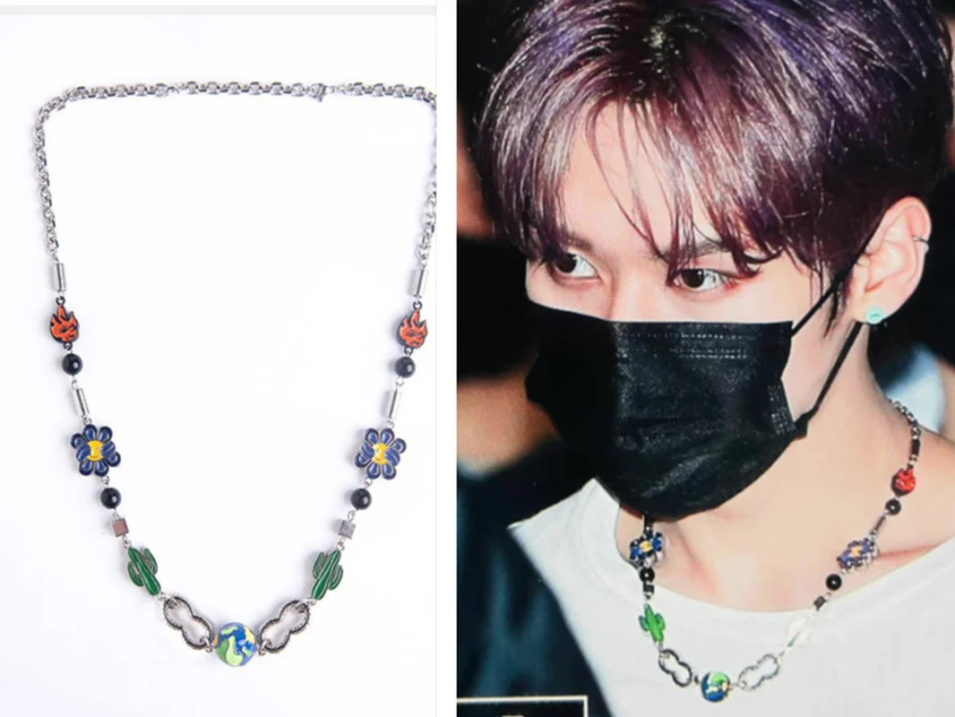 

2022 Korean Wave New Trendy Brand Cactus Horseshoe Necklace Leeknow Tong Flower Jewelry Accessories Holiday Gift