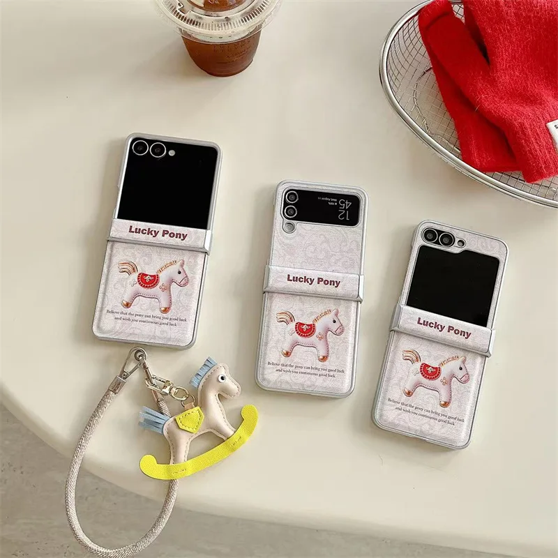 

Cute retro pony for Samsung Galaxy Z Flip 7 6 5 4 Protective Back Cover for ZFlip5 ZFlip6 ZFlip7 Case Shell