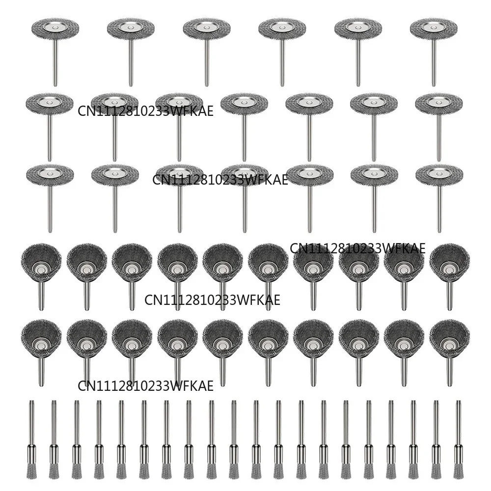 60 Pcs Dremel Accessories Wheel Brass Brush Rust Removal Stainle Wire Steel Tool For Working Polishing Rotary Voiture Mini Drill