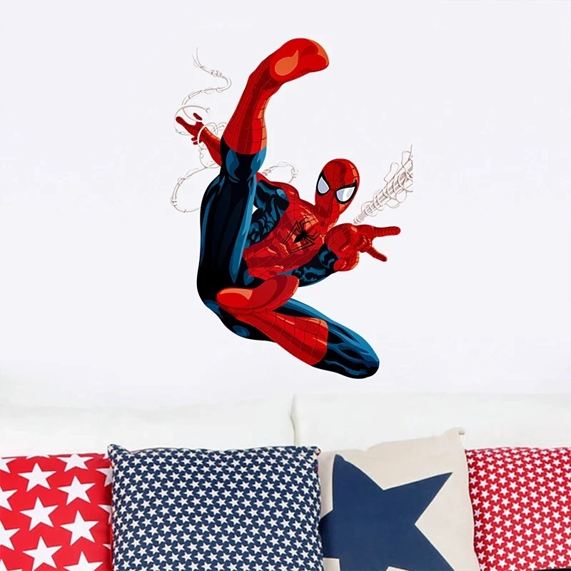 3d Effect Hero Spiderman Wall Stickers For Kids Rooms Nursery Home Decor Cartoon Decorative Wall Decals PVC Poster DIY Mural Art