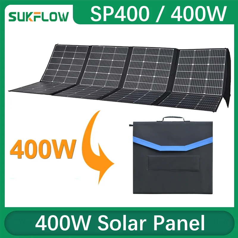 22.4V 400W foldable waterproof portable solar panel assembly, suitable for home camping and travel charger