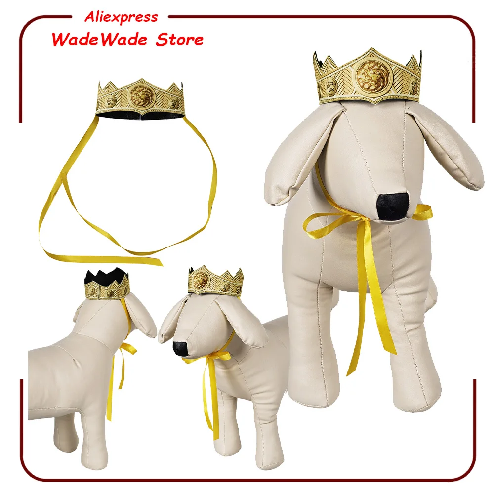 Fancy Small Medium Dog Crown Rhaenyra TV Dragon Cosplay Costume Accessories Pet Puppy Fancy Dress Up Party Props Halloween Xmas