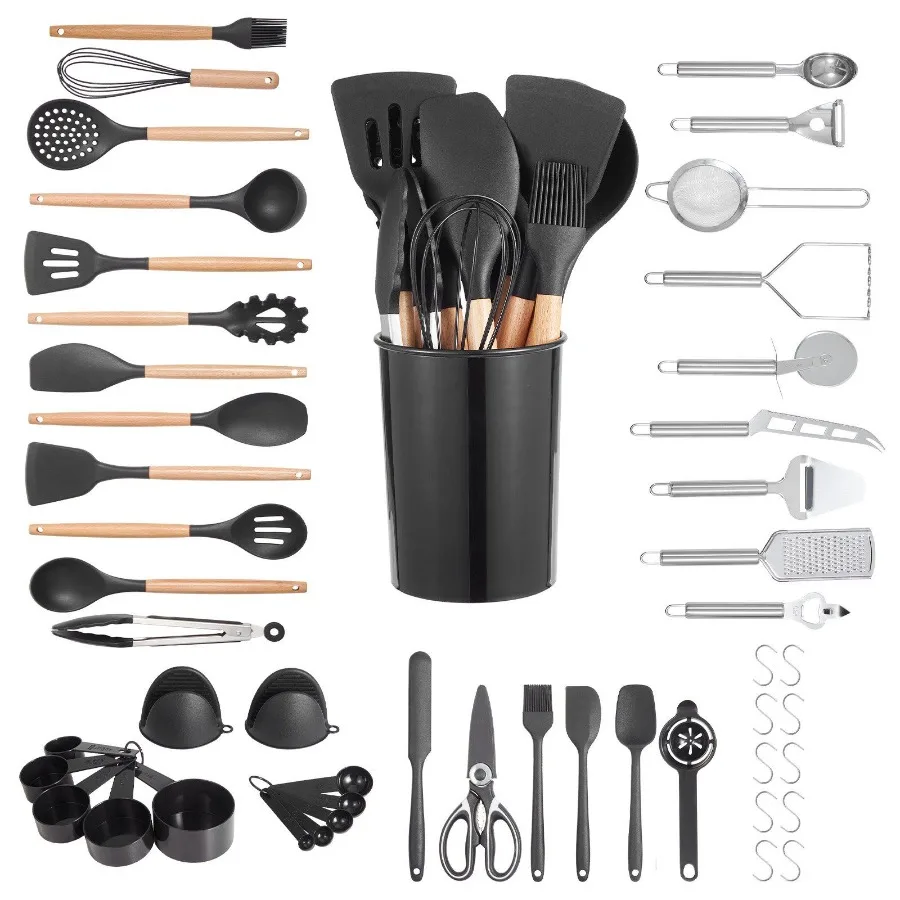 

50 PCS Kitchen Cooking Utensils Set Silicone Spatula Spoon Tools Heat Resistant