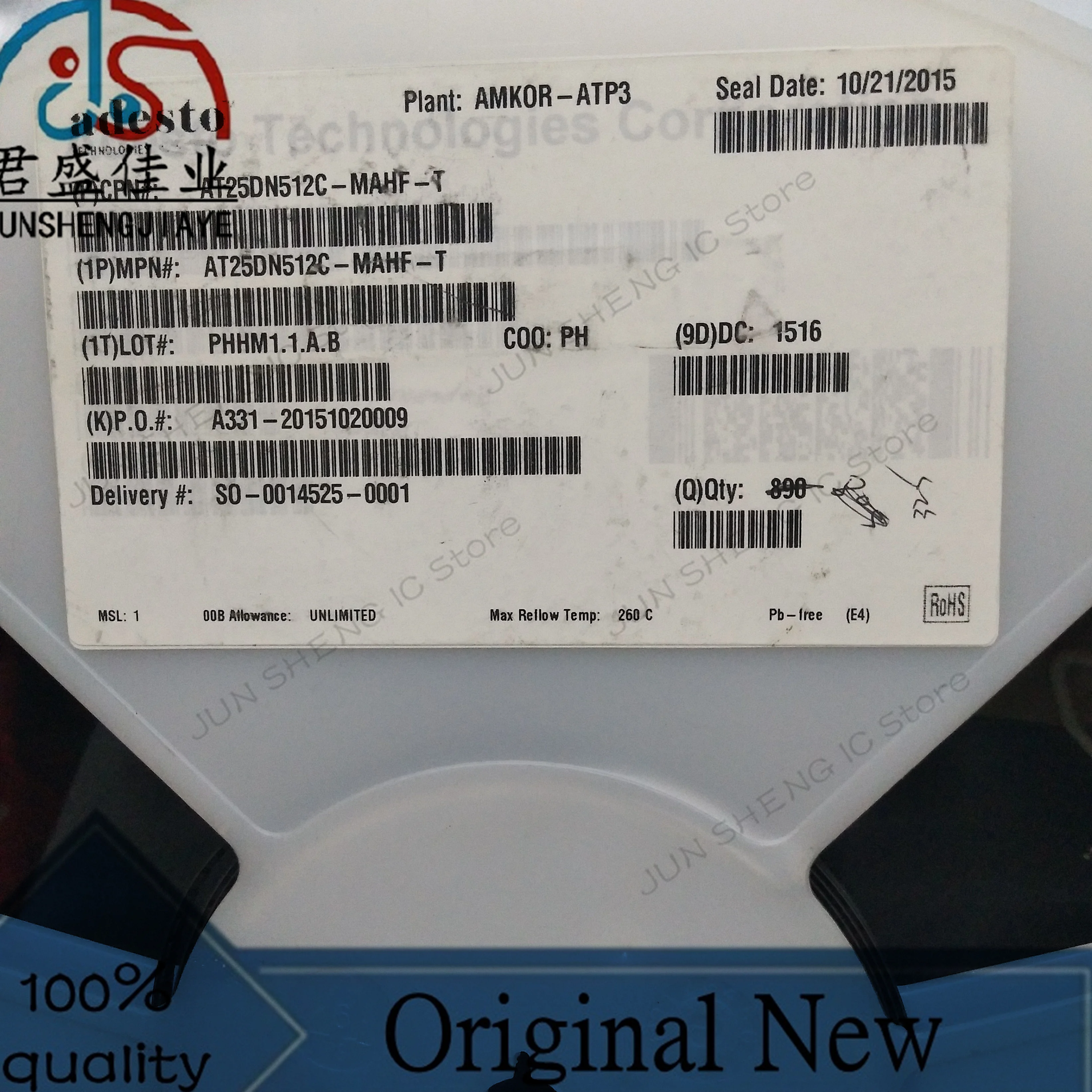 JUN SHENG IC Store/5 pcs /lot 100% new original IC AT25DN512C-MAHF-T「IC FLASH 512KBIT 85MHZ 8UDFN」