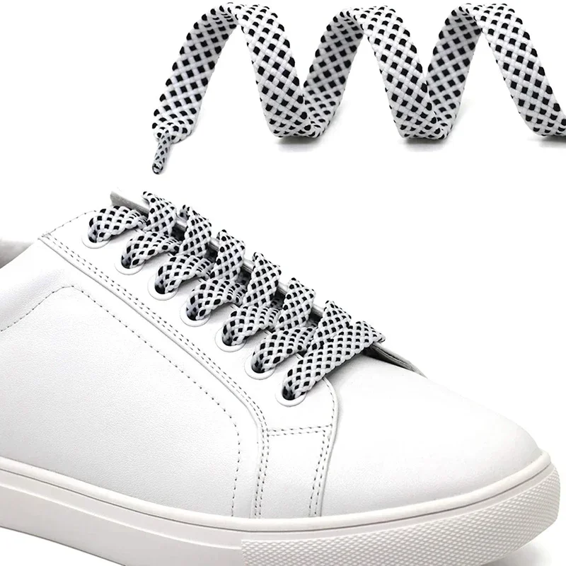 Double layer Hollow Shoelaces Flat Laces for Shoes Dual Coloured Shoe laces White Black Sneakers Shoelace 100/120/140CM 1Pair