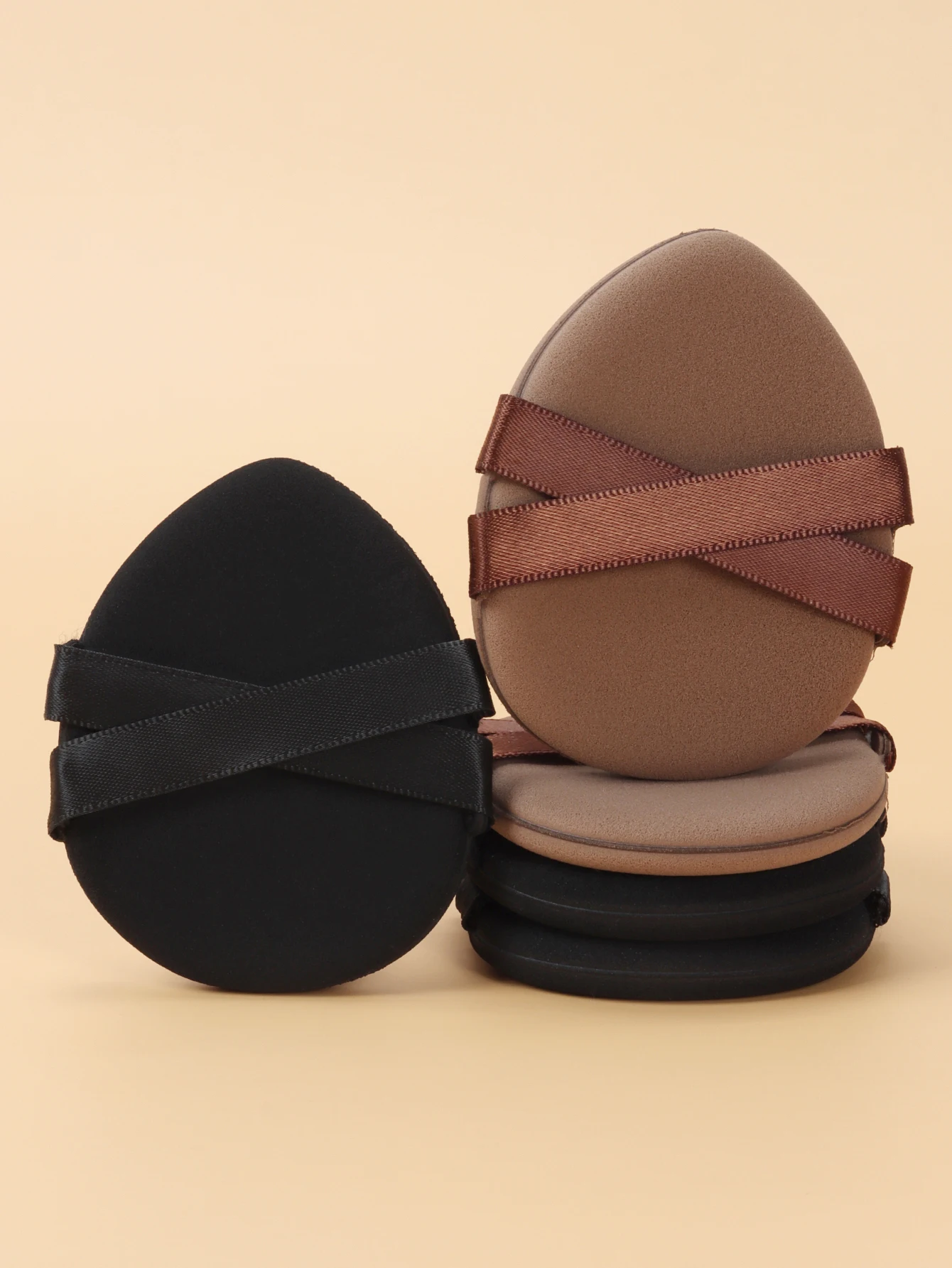 Double Ribbon Large Water Drop Air Cushion 2Pcs, Wet or Dry Use; Air Cushion Powder Puff; Multi-Functional Portable Makeup Sponge