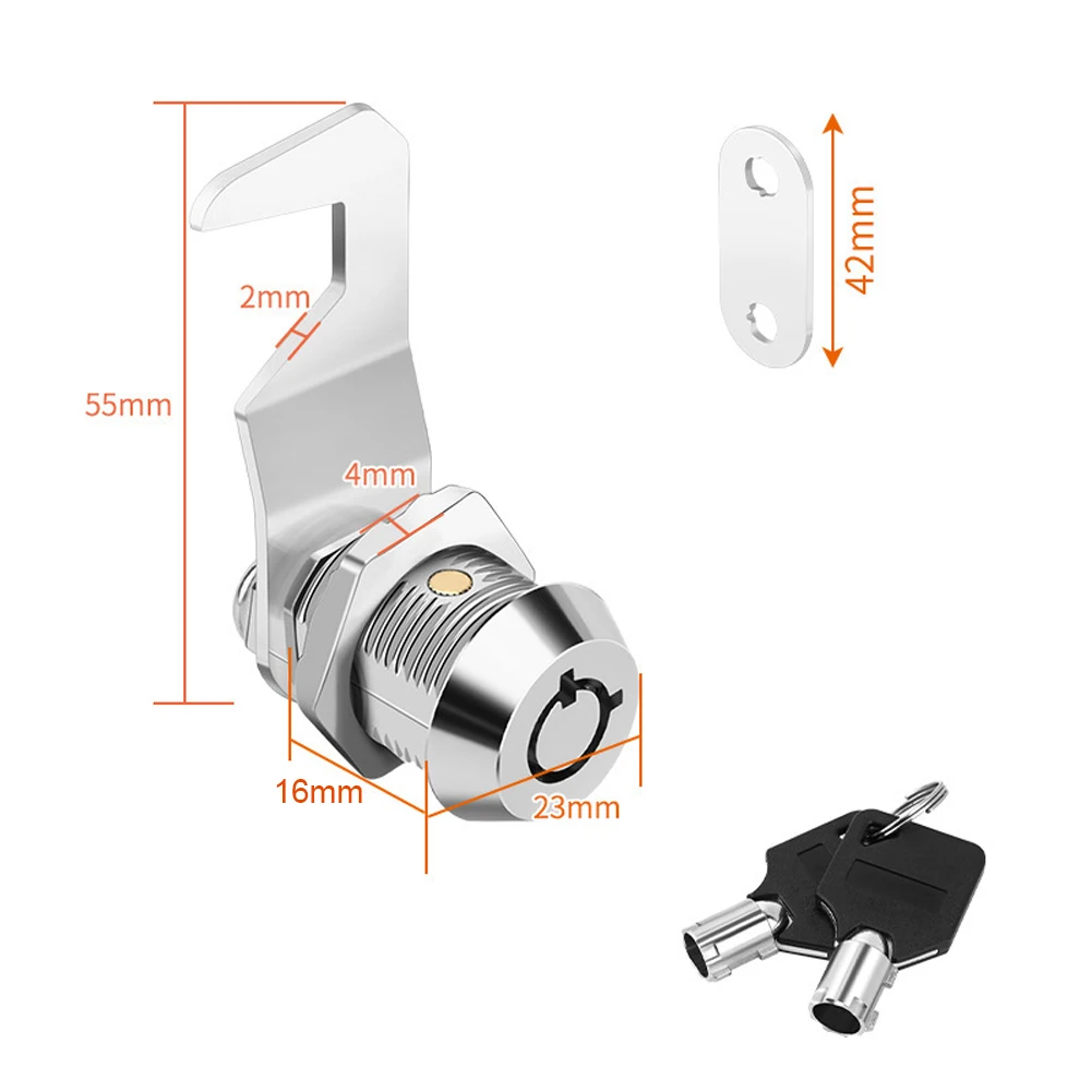 Cam Lock Toolbox Lock Kit With Keys Hook Cam Tubular Cam Lock Tool Box Lock - 5/8"  Drawer Cabinet Lock Mail Box Locker
