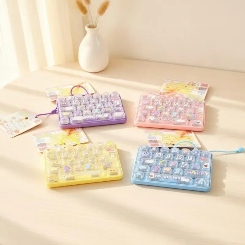 Cute 26 Grid Keyboard Clicker Fidget Toy Lightweight Stress Relief Decompression Toy for Travel Commute Office Workers Relax