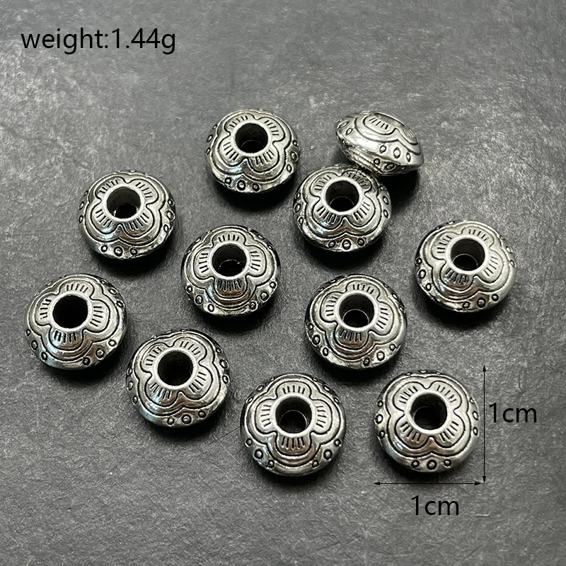 2-color Plating Tibetan Silver Gold Perforated UFO Series Gasket DIY Beaded Bracelet Necklace Jewelry Connector Accessories