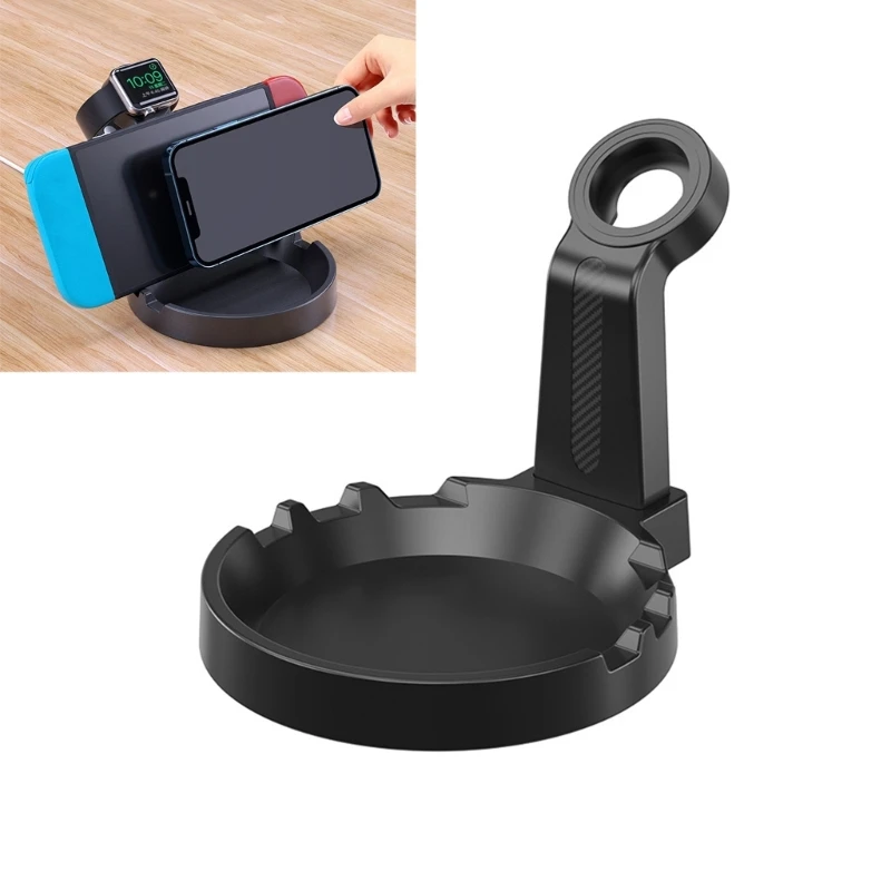  Charging Dock Builtin Phone Holder For Smartwatch Invisible Cable Management