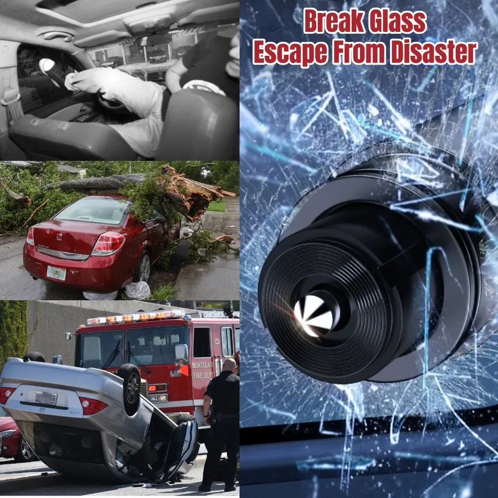 Martillo de seguridad para coche 2 en 1, rompecristales de emergencia, herramienta de rescate para cortar el cinturón de seguridad, embalaje en inglés, accesorios para coche, 1/2 Uds.