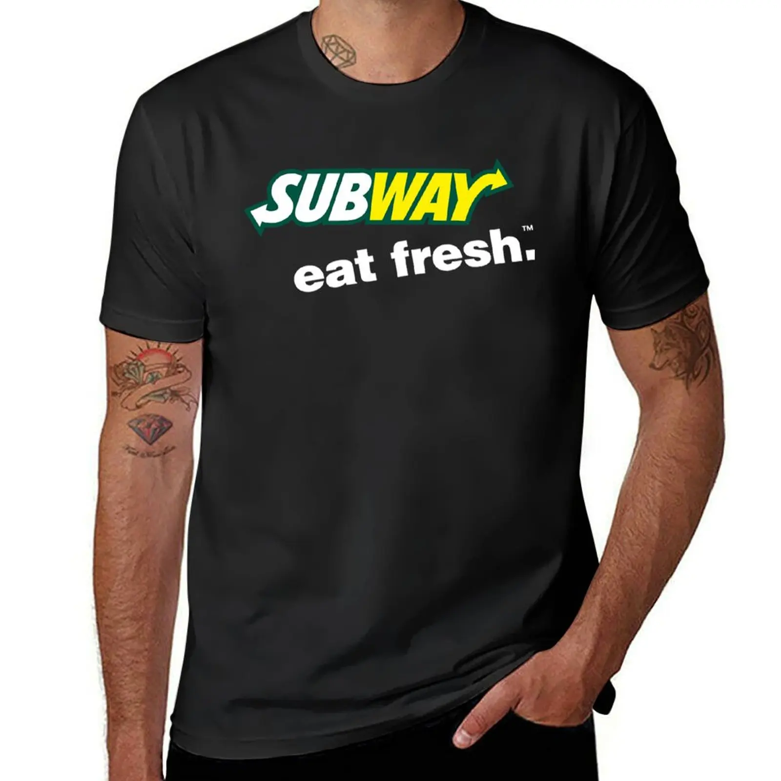 Быстросохнущие черные мужские футболки с логотипом Eat Fresh футболка для фанатов
