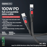 Remax cable100W Type C Fast Charging Braided Cable for iPhone 15 Charging Cable Data Transmission Cord for iPhone Xiaomi Samsung