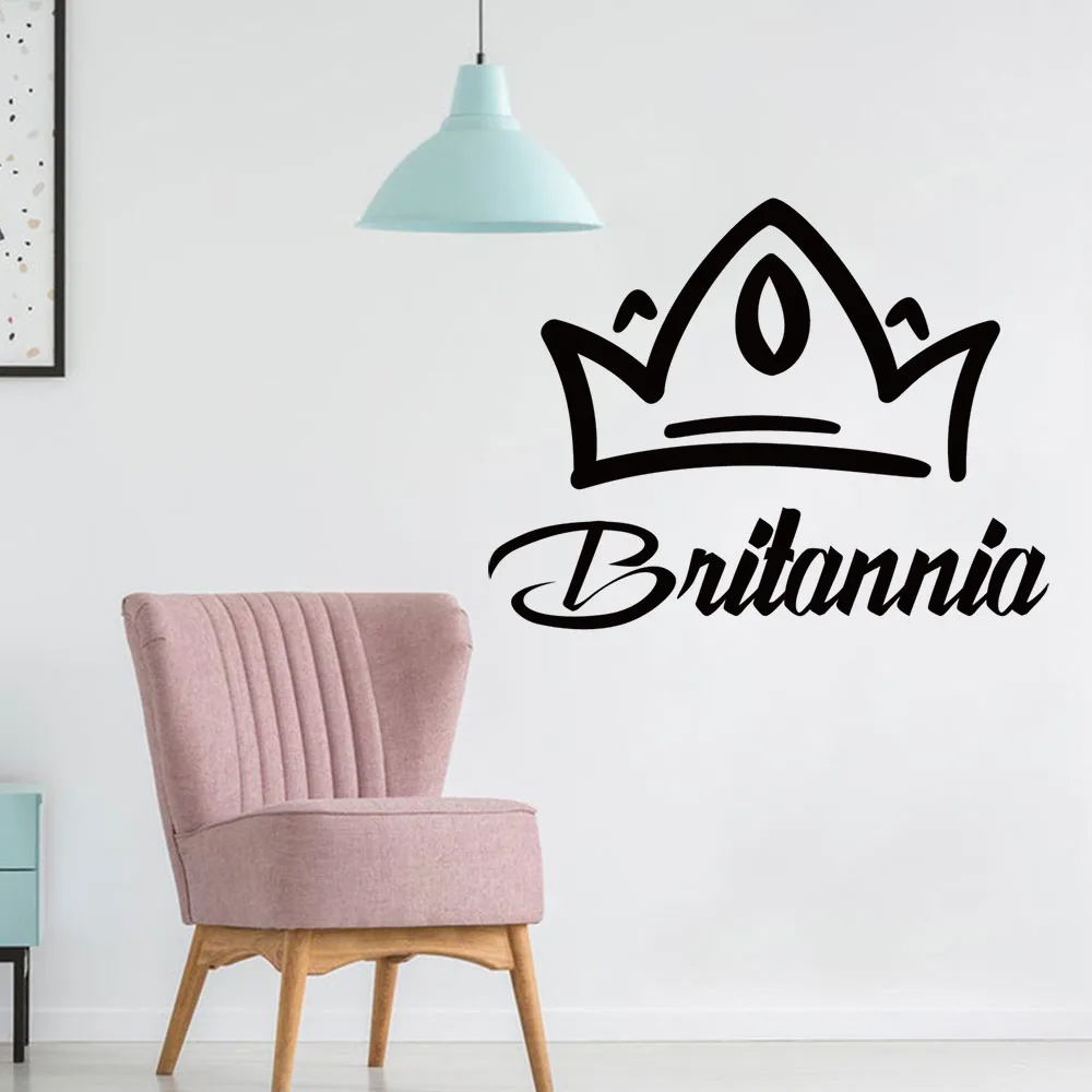 1PC Lovely Crown Personalized Text Home Decorations Pvc Decal For Bedroom Decor Wall Art MURAL