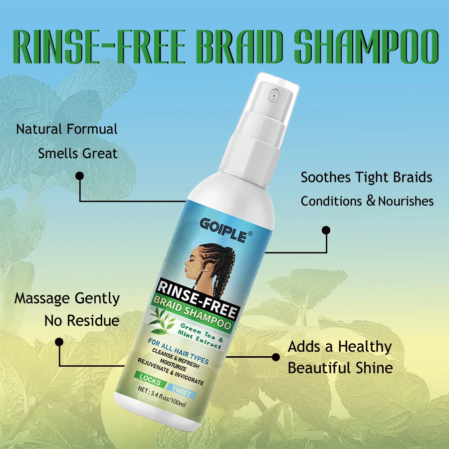 Braid Clean Shampoo Braid Essence Oil Set No-rinse Shampoo with Moisturizing Nourishing Oil Smooth Shiny Plait Hair Care Product
