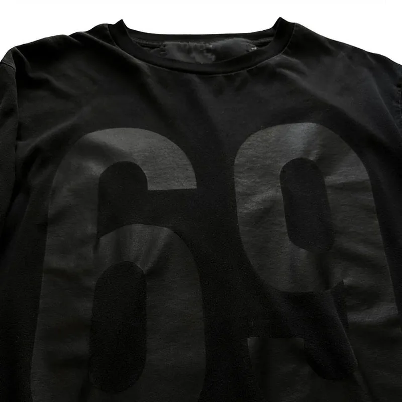 Retro style sombre à la mode hip-hop lettre imprimé T-shirt lâche casual polyvalent hommes et femmes haut