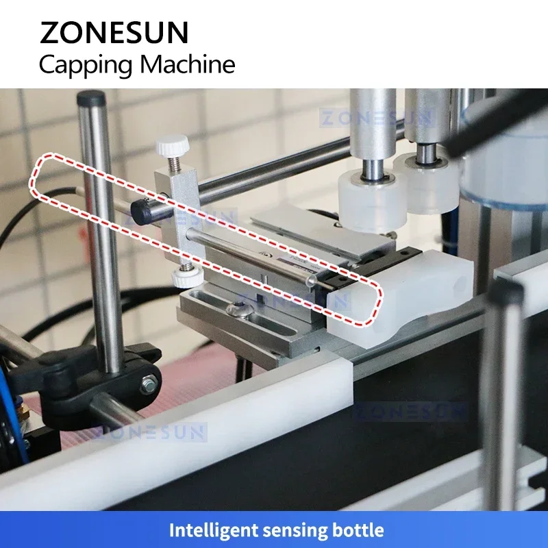 ZONESUN ZS-XG1870M Automatic Inline Capping Machine 4 Wheels Bottle Screw Capper Sealing Equipment for Juice Liquid Beverage