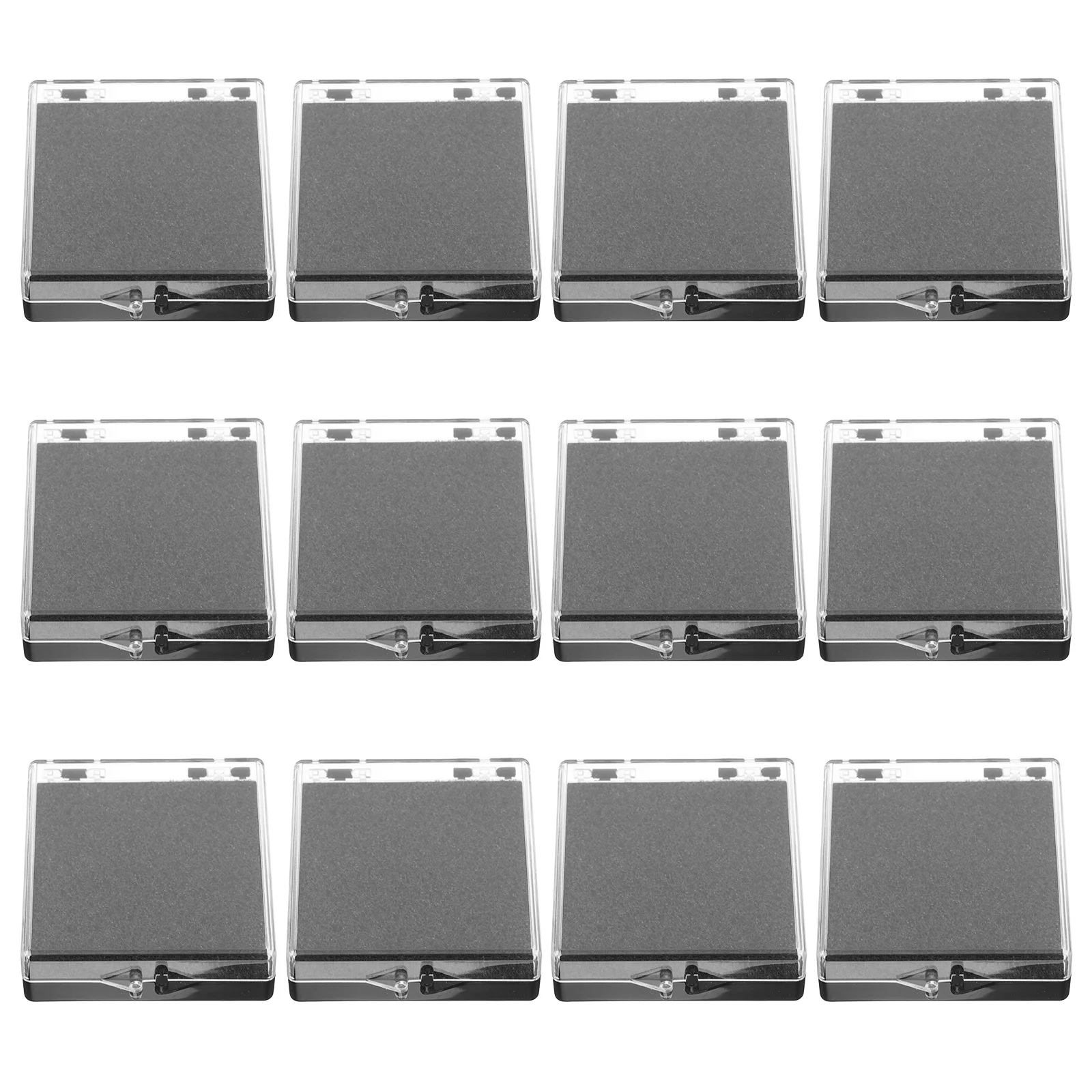 

12pcs Transparent Plastic With Lid Durable Display Stand Badge Organizer Brooch Storage Holder Lapel Pin Marathon Medal Box