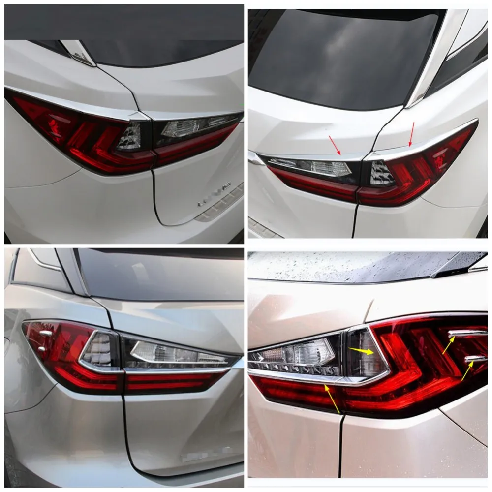 For Lexus RX RX350 RX450h 2016 - 2020 Accessories Chrome Rear Tail Lights Lamps Eyelid Eyebrow Cover Trim
