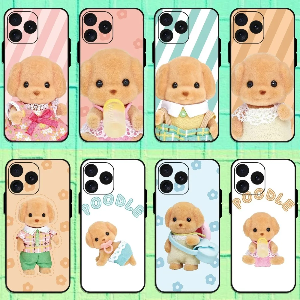 S-Sylvanian Families dog cute Phone Case For iPhone 8 11 12 13 Pro 14 15 Mini X XR XS max Plus Shell