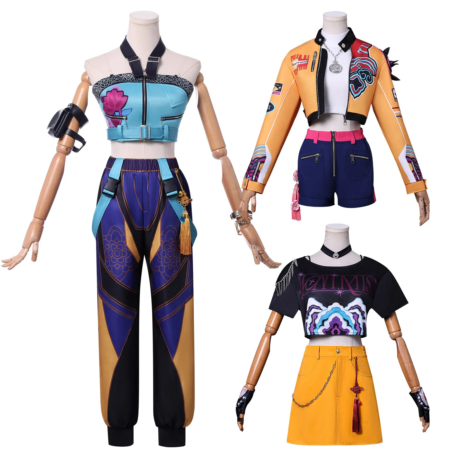 

Cross-border New K-POP Girl Group Korean Wave Witch-hunting Girl Group Cosplay Costume Rumi Mira Zoi Cosplay Dress