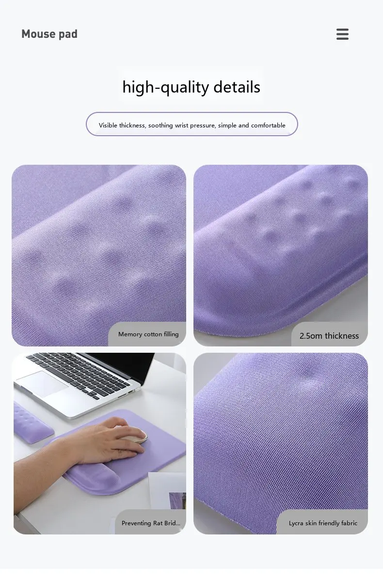 Silikon-Handgelenkauflage für Mauspad, 8 Farben, Büro- und Gaming-Unterlage, ergonomisch, rutschfest, Schreibtischunterlage mit Massagefunktion – Detail 10