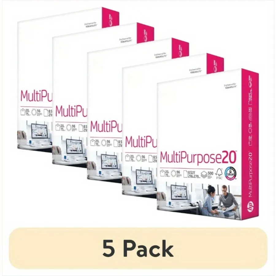 

(5 pack) Multipurpose Paper 500 sheets, 8.5 x 11 in