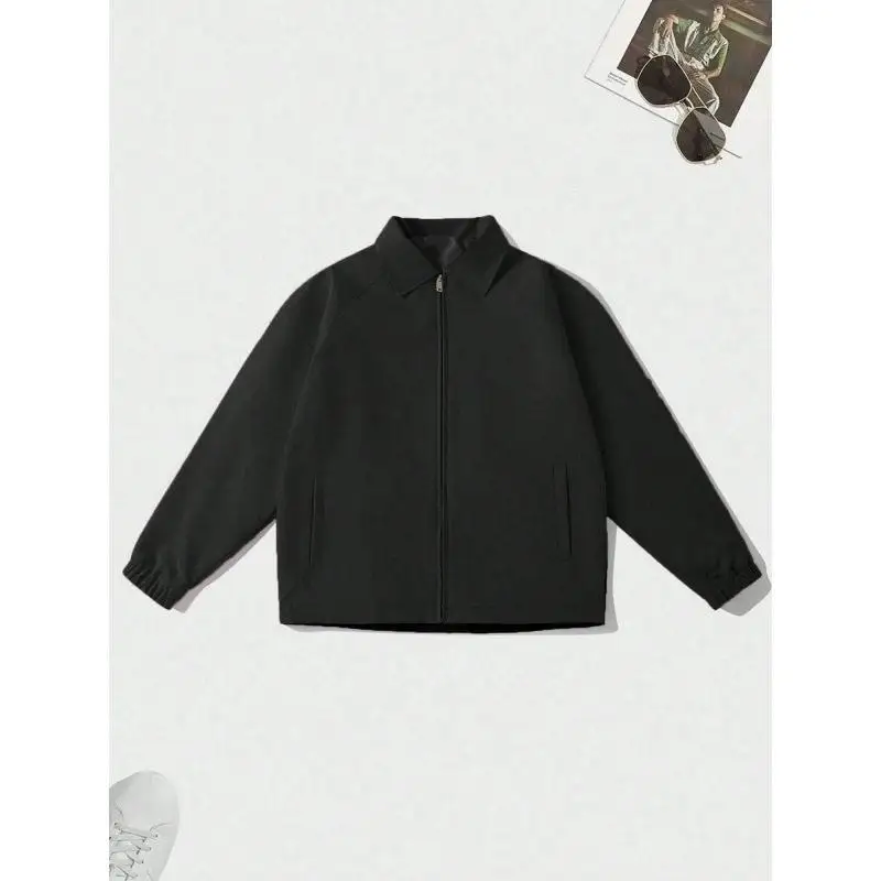 Couple Cargo Jacket Z 64014 Workwear Style Spring Autumn Men's Fleece Lined Thickened Jacket PEVA Fiber PU Material