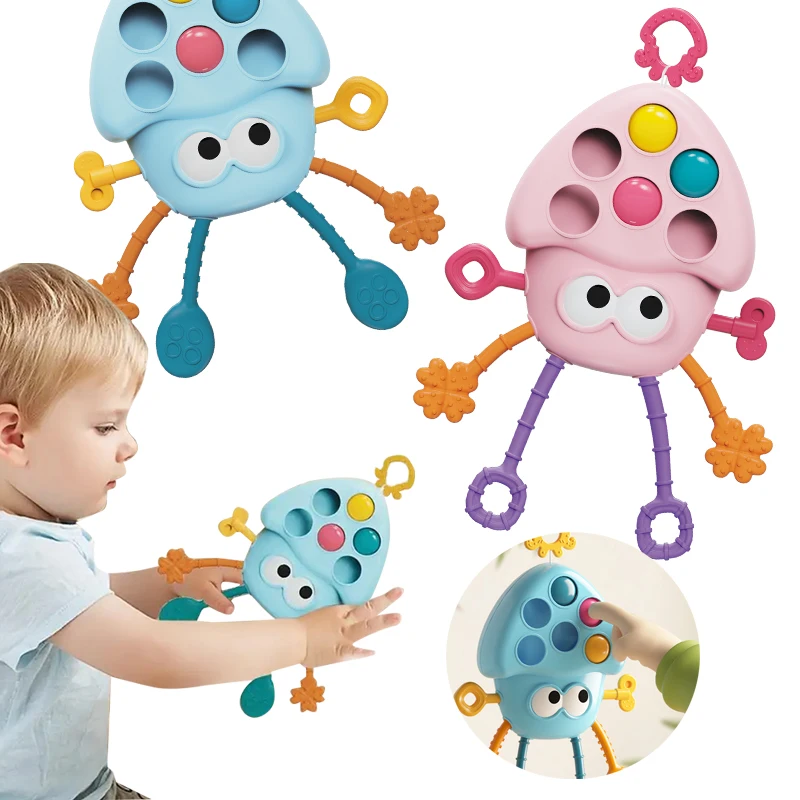 Baby Montessori octopus Toys Toddler Sensory Toys Travel Educational Learning Fine Motor Skills Pull String Toys For Kids Infant