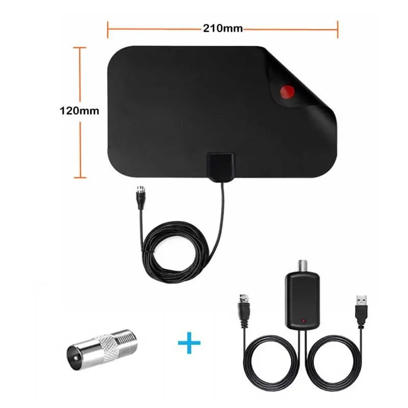 Antena Digital VHF UHF para TV HDTV TDT TNT interna DVB T2 4k antena de Tv interior señal fuerte HD señal de Tv completa con amplificador