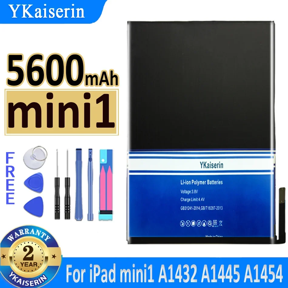 YKaiserin Battery for Ipad Mini 1 2 3 4 Mini1 Mini2 Mini3 Mini4 A1432 A1454 A1455 A1538 A1550 A1489 A1490 A1491 A1599 A1600