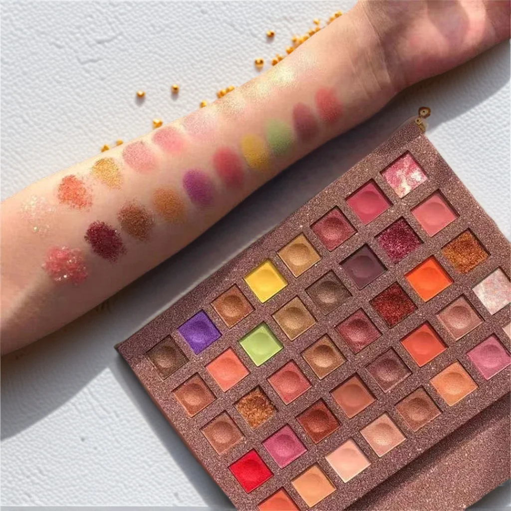 40色アイメイクパレット - マット、シマー、グリッター、メタリックアイシャドウ、ミラー付き、誕生日プレゼント