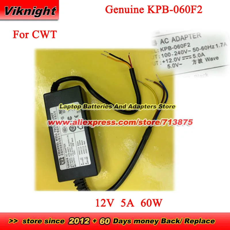 

Genuine for CWT KPB-060F2 AC Adapter 12V 5A 60W Square Wave Output for High-Speed Capture Camera Power Adapter for Hikvision