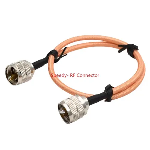 Imagen 2 del producto Cable doble blindado RG400 UHF PL259, enchufe macho a UHF PL259, Conector de enchufe macho RF Coaxial, adaptador de puente recto, nuevo