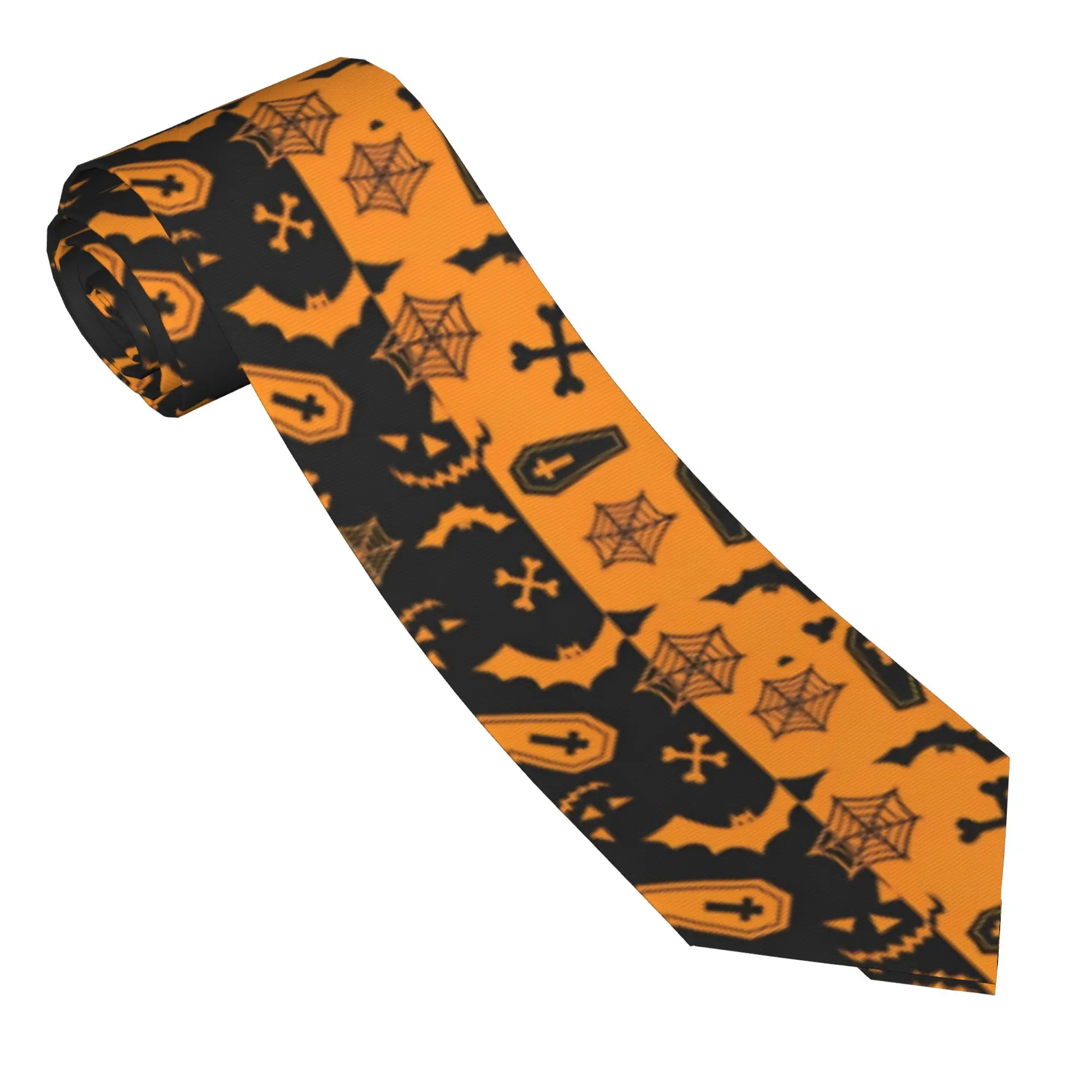 Halloween Pumpkins Ghosts Neckties Unisex 8 cm Trick or Treat Kawaii Neck Ties for Men Skinny Classic Suits Accessories Cravat
