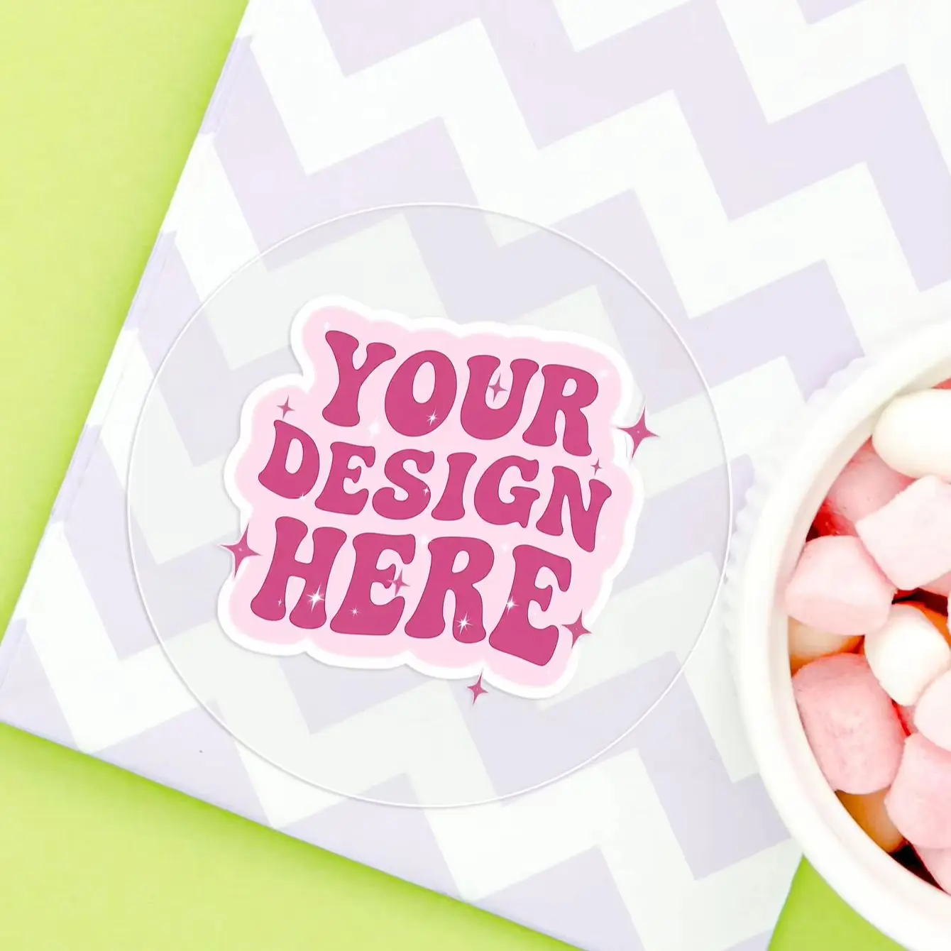 1-100Pcs Round Custom Personalized Text Image Stickers Car Interior Decor Labels Auto Dashboard Console Trim Stickers