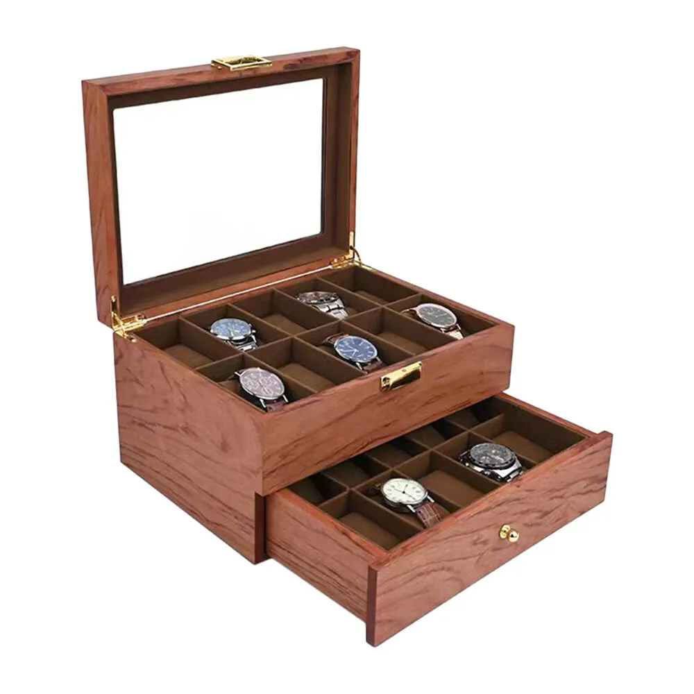 Wooden Watches Display Box Case Jewelry Watch Storage Organizer, Best Gift for Thanksgiving Day Christmas (20 Slots)