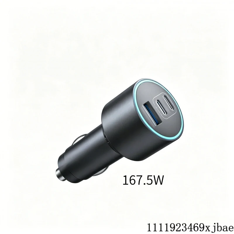 

167.5W 3-Port Fast Car Charger USB-C PD Quick Charging Adapter for Laptop Tablet Smartphone