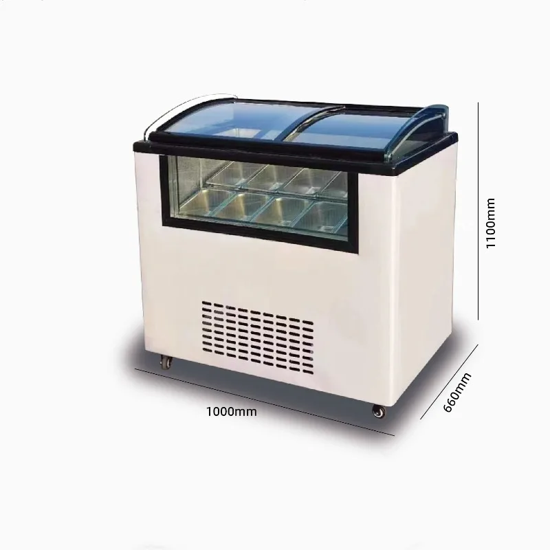 

Small Ice Cream Freezer Fridge Display Air Cooling Refrigerated Showcase for Ice Cream