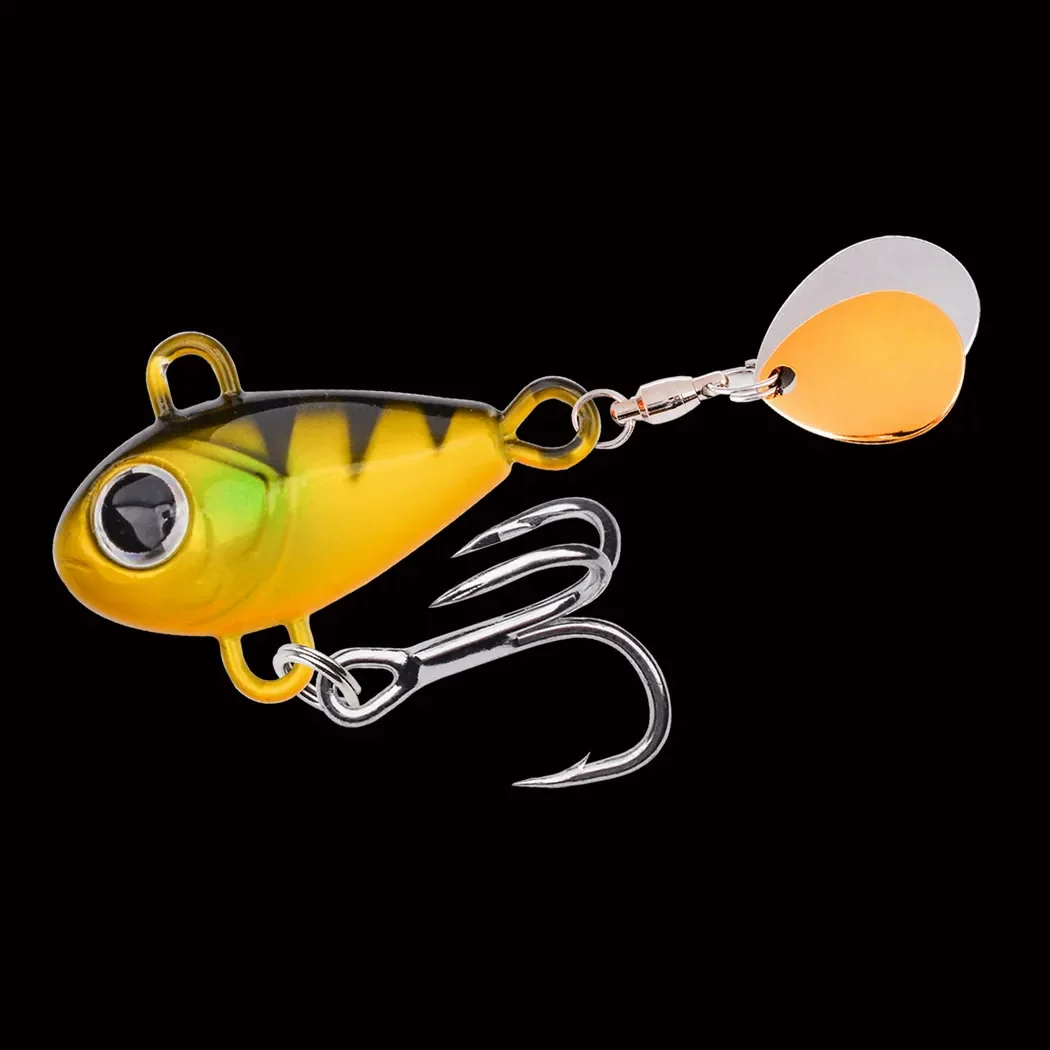 1PC Sinking 6g-25g VIB Köder Löffel Spinner Angeln Köder Wobbler Metall Jig Doppel Rotierenden pailletten Schwanz Weit Casting Für Meer Bass