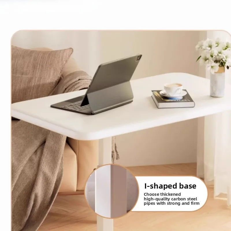 طاولة بجانب السرير متحركة، مكتب قابل للتعديل لارتفاع غرفة النوم، طاولة كسولة قابلة للطي، مكتب تخزين متعدد الأغراض، حامل جانبي