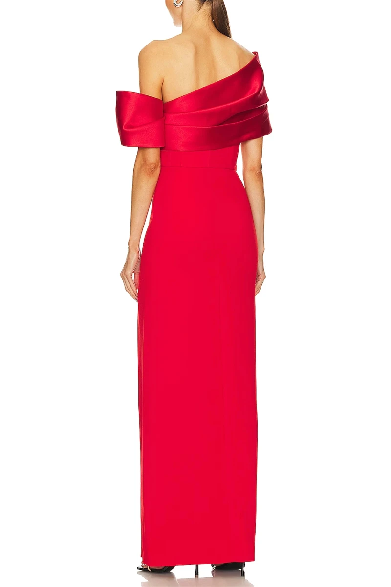 Eightree-vestidos de noche árabes rojos modernos para mujer, vestido Formal de un hombro para fiesta, evento de graduación, traje Formal