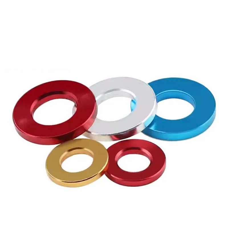 10 pz/lotto Multi-Colore Colorato Anodizzato In Lega di Alluminio Rondella Piatta In Alluminio Guarnizione Piatto Rondella per RC Parte M5 M6 M8 M10 M12