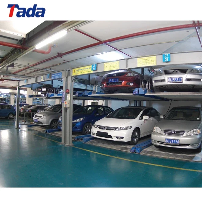 

Double Basement Steel Parking Lift System Button-Operated Car Park Equipment With Motor Drive