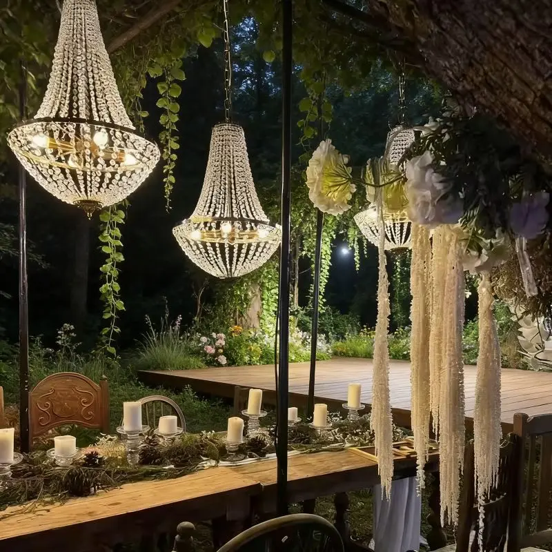 

Wedding Props Crystal Chandelier Ceiling Luxury Party Events Stage Decorative Light Suspended Fixture Hotel Lobby Home Decor