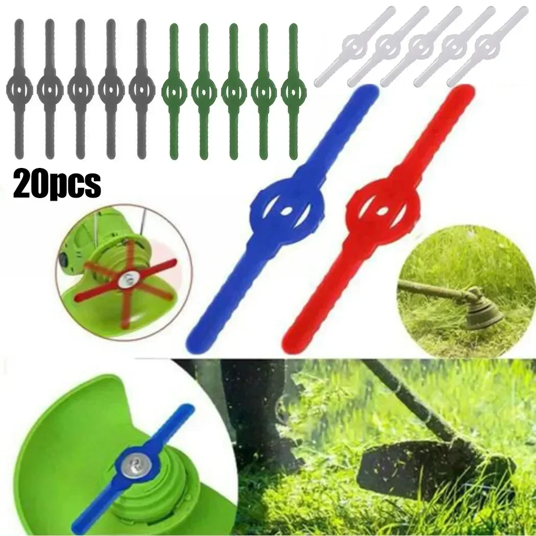 Blades High Quality 20PCS Plastic Cutter Blades for Electric Cordless Grass Trimmer Excellent Cutting Efficiency