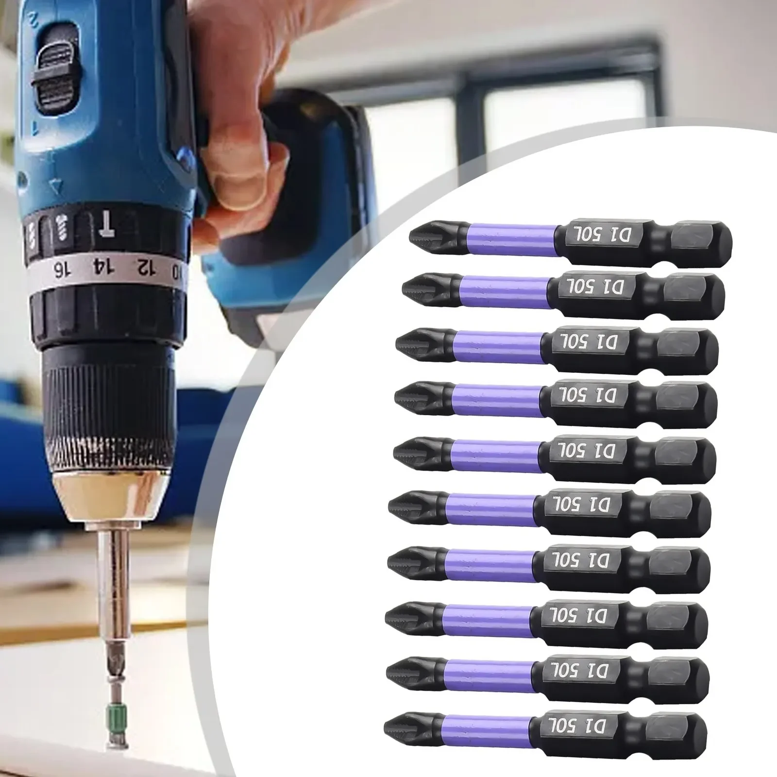 10/20Pcs Non-Slip Magnetic Batch Head Cross Screwdriver Alloy Steel PH2 25/50/65/70/90/150mm Hardness Impact Drill Bits