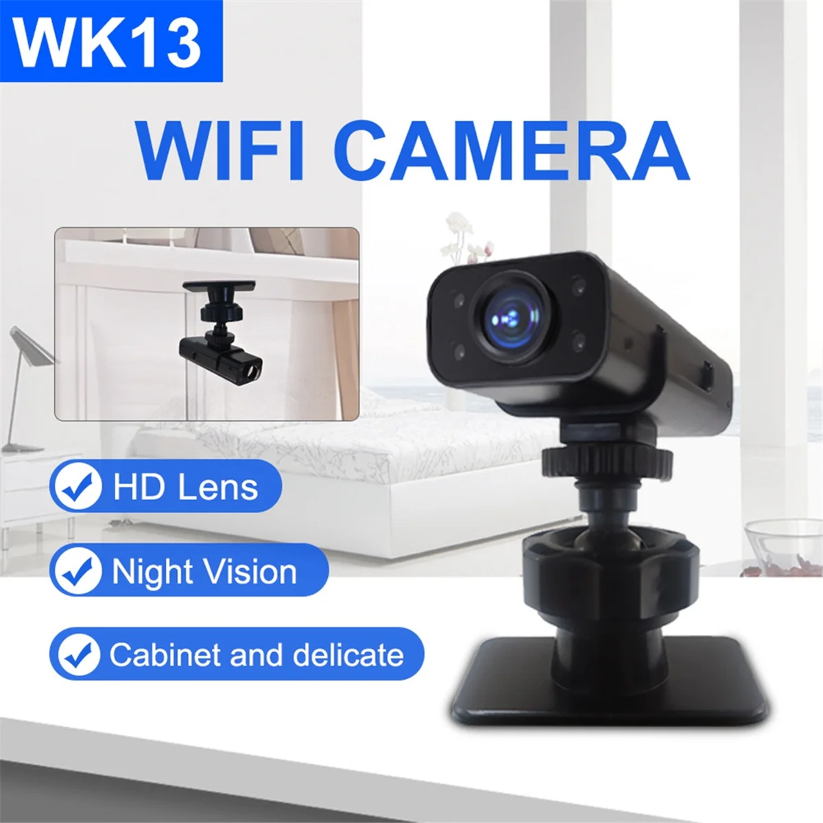 A93P WK13 Mini Wifi Surveillance Camera Home Security Indoor Outdoor Audio Wireless Camera HD Video Protection Monitor