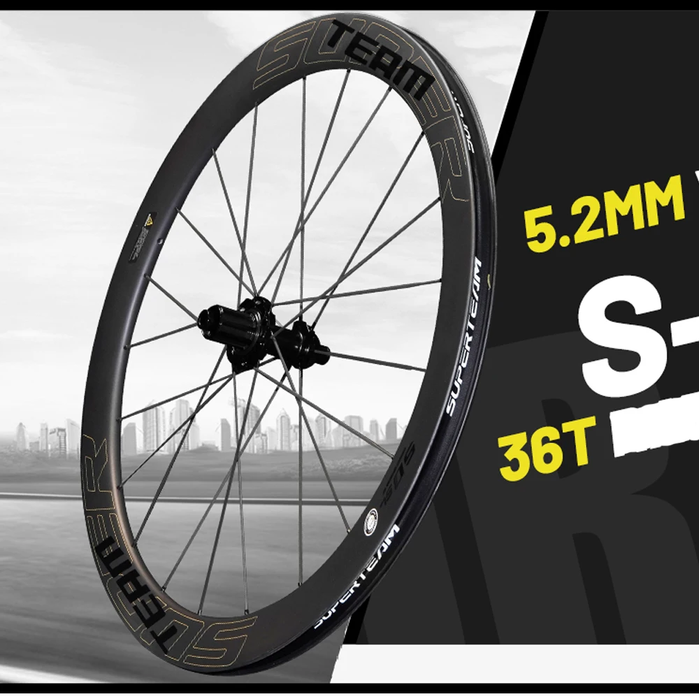 

SUPERTEAM ALL CARBON Комплект колес дискового тормоза Бескамерное 50 мм дорожное гравийное велосипедное колесо с системой трещотки