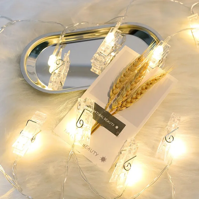 LED Clip String Light 10LEDs 20LEDs 40LEDs LED Lights to Hang Pictures Photo for Decoration Valentine's Day Gift Christmas Party